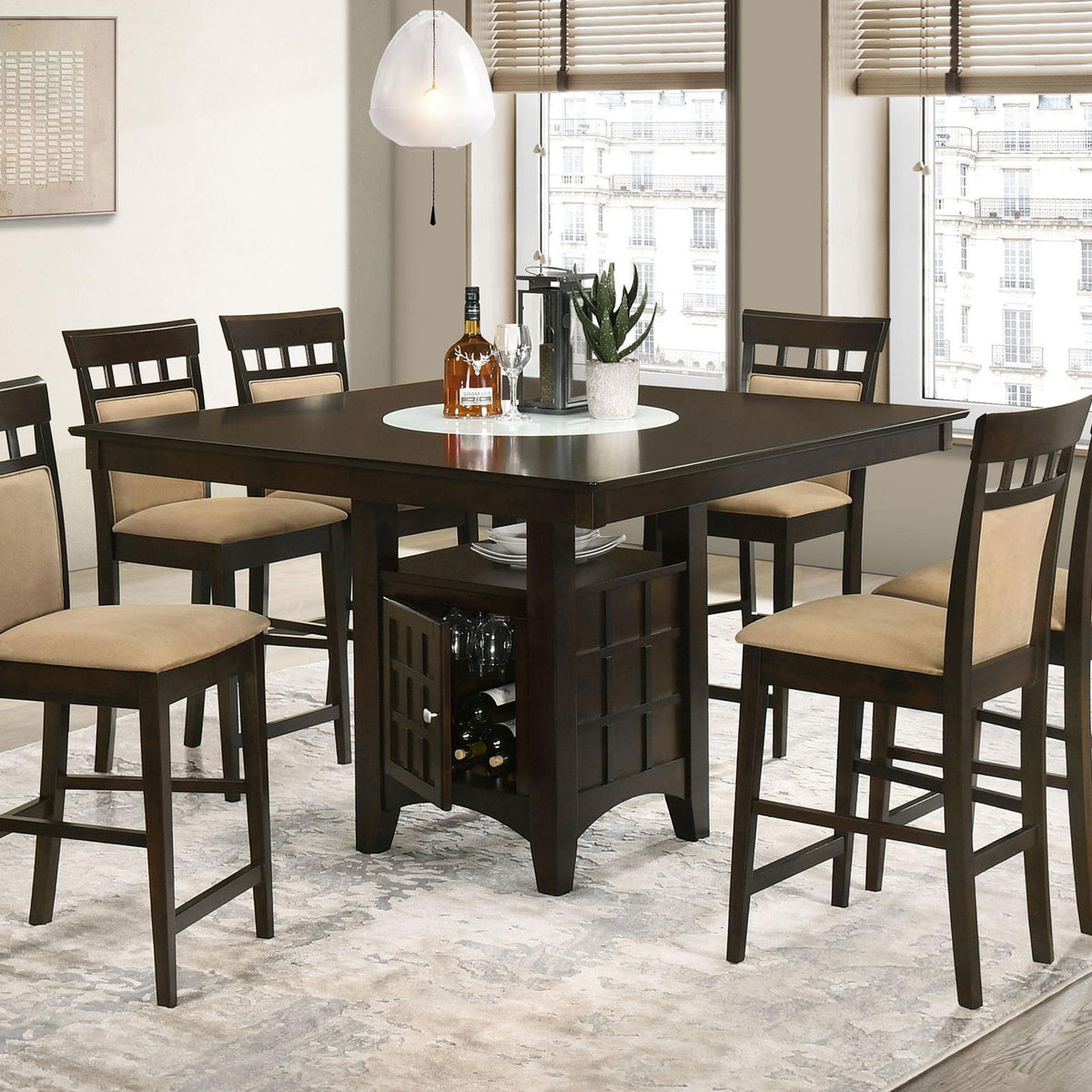 Gabriel 7-piece Square Counter Height Dining Set Cappuccino