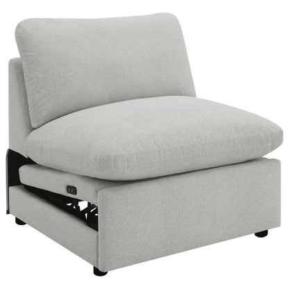 Collins - Modular Power Reclining Sectional Power Armless Chair - Gray