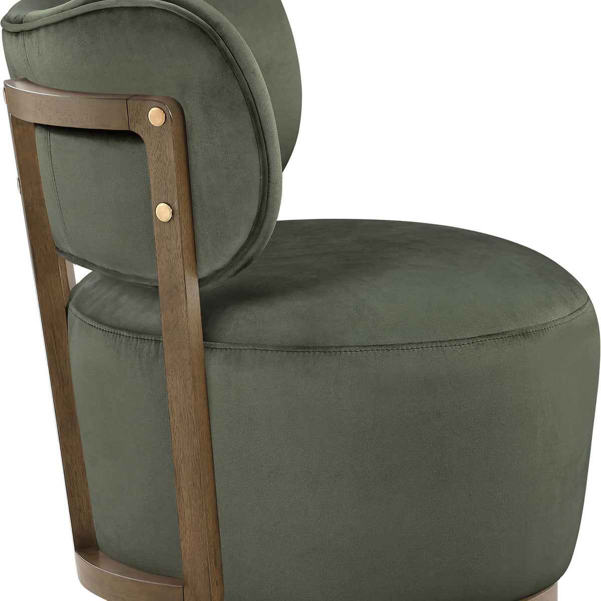 Elara - Velvet Upholstered Swivel Accent Chair - Stained Brown