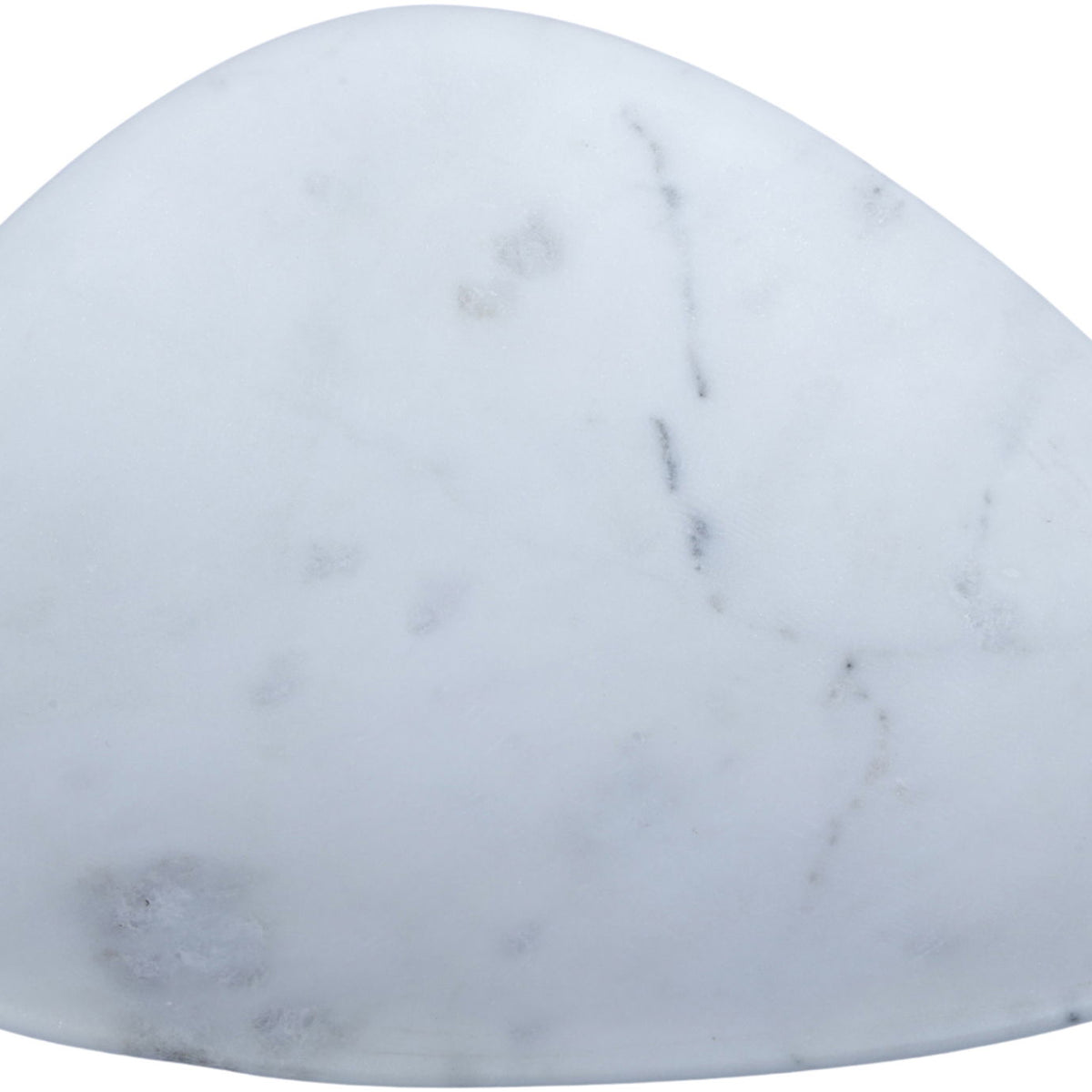 White marble bowl with smooth round top and faint gray veining.