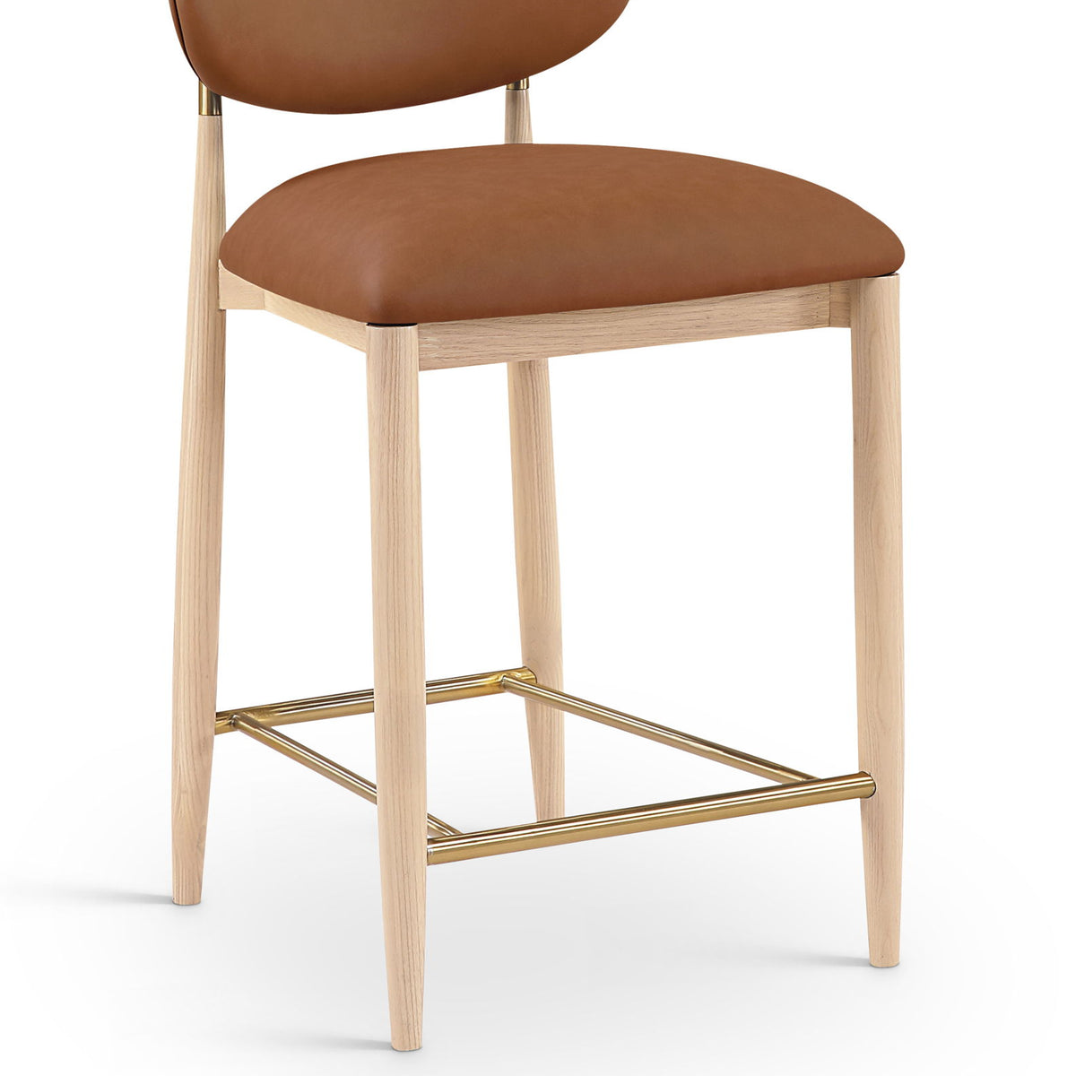 Riccio - Stool - Natural And Gold Frame