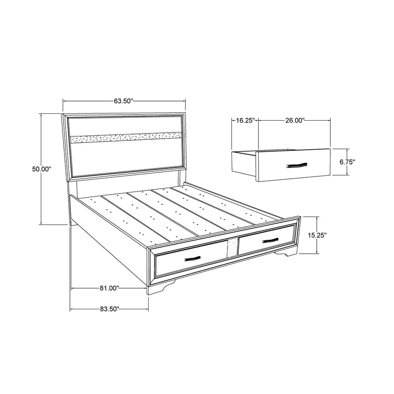 Ryder - Bed With Panel Headboard, 2 Drawer Footboard