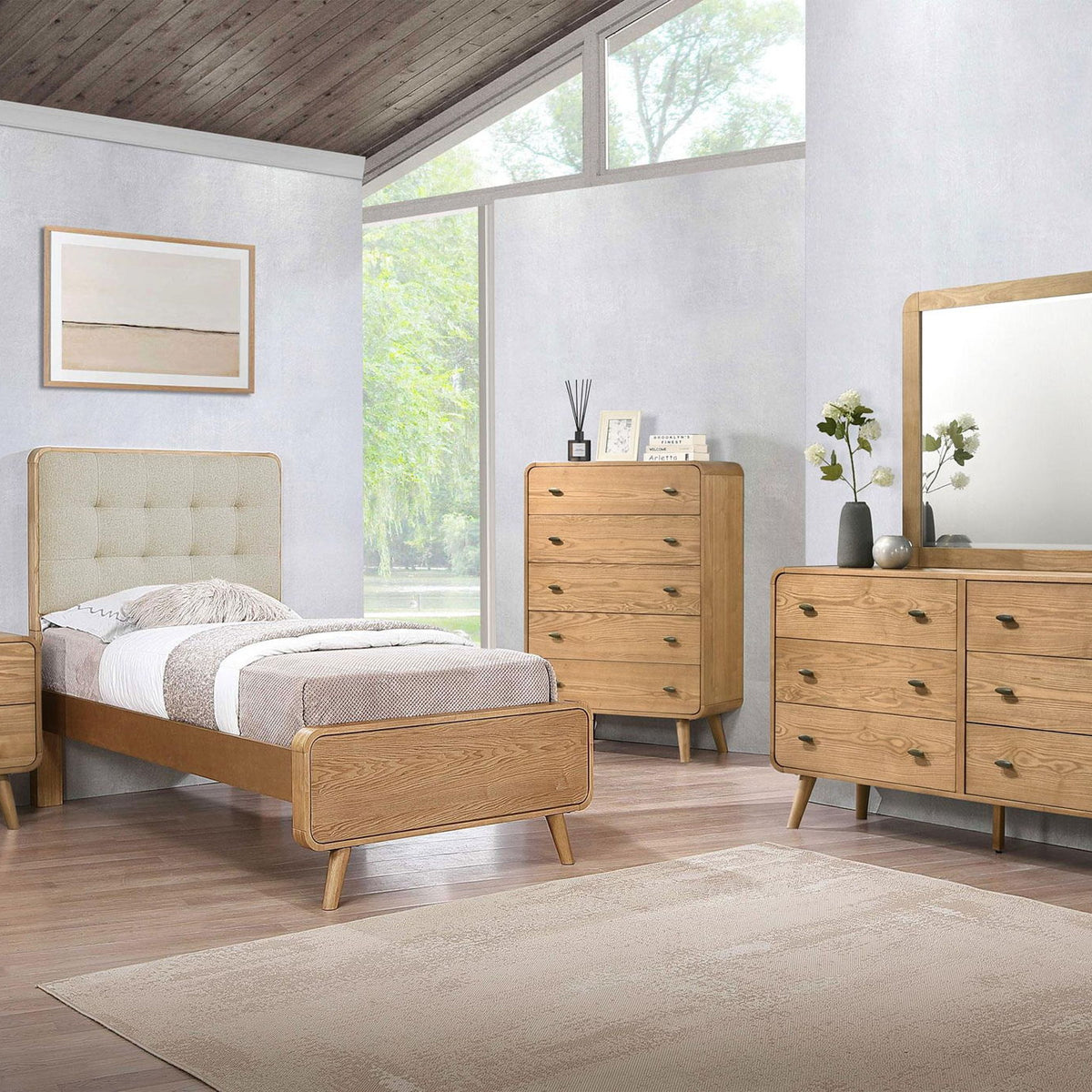 Robyn 5-piece Twin Bedroom Set Light Ash