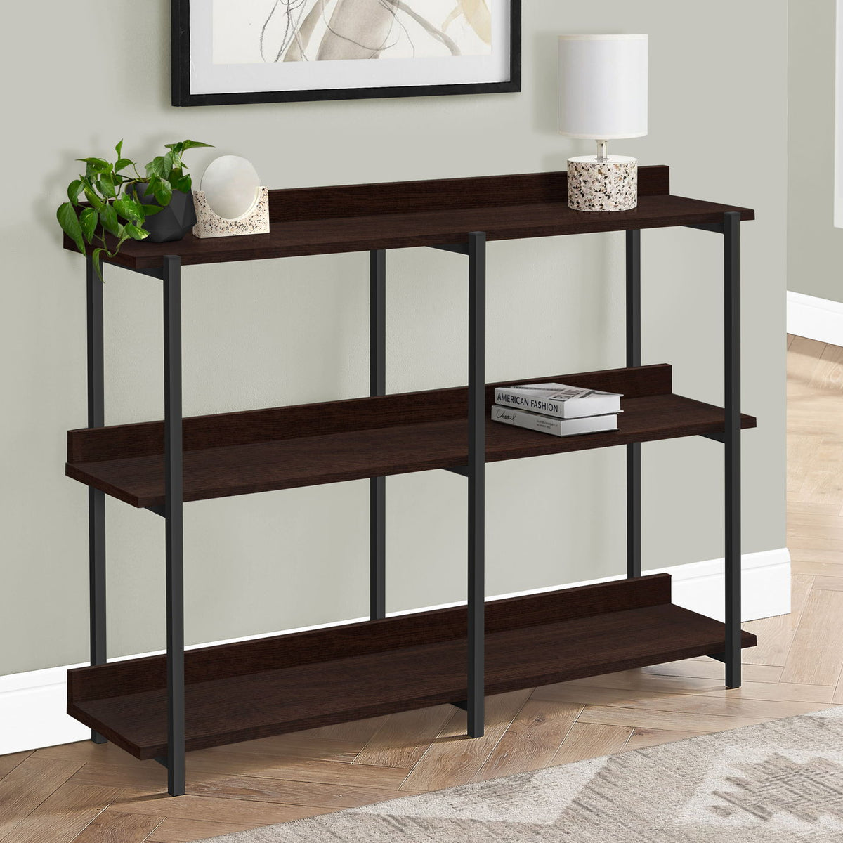 Accent Console Table For Entryway, 3 Tier Design