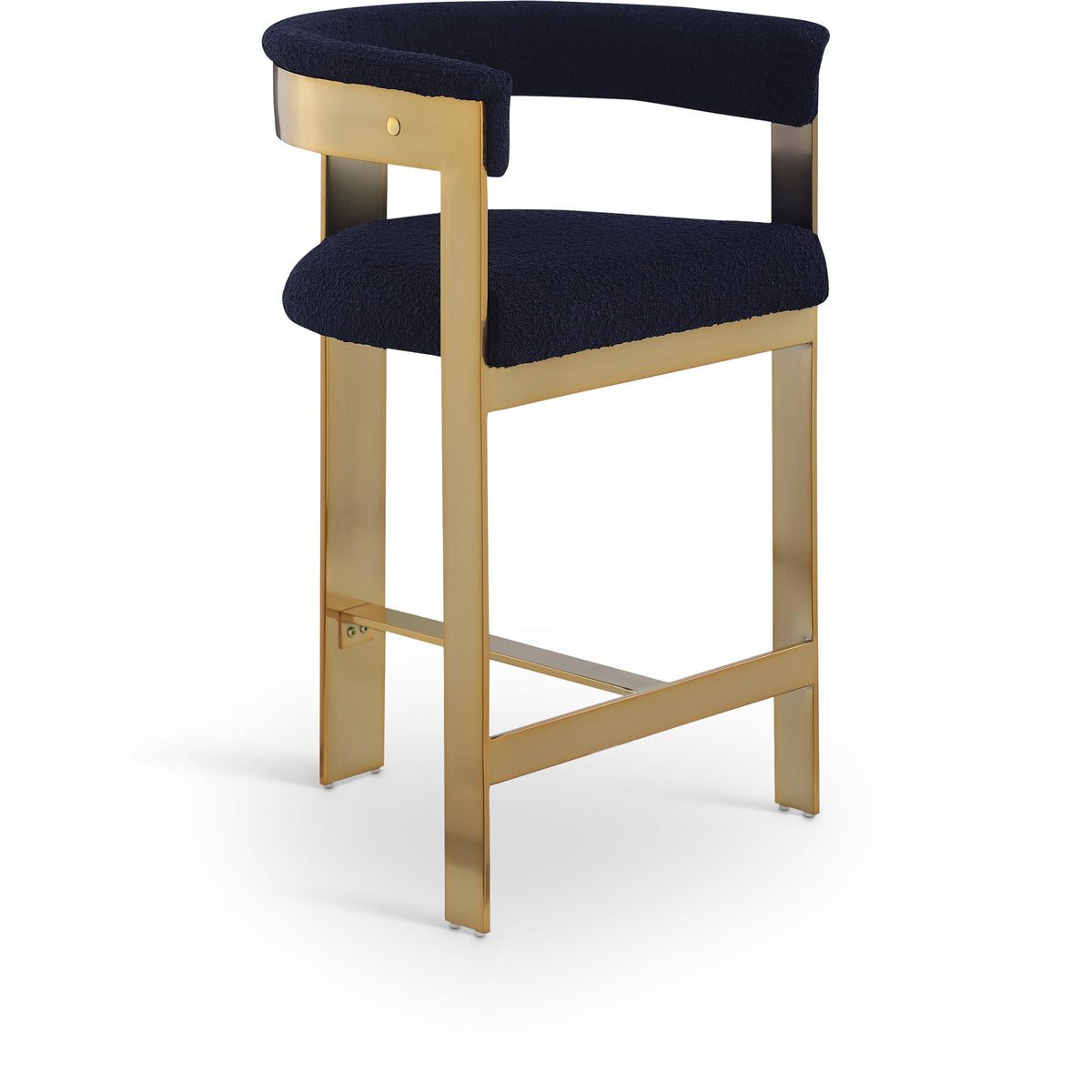 Romeo - Boucle Counter Stool With Gold Base (Set of 2)