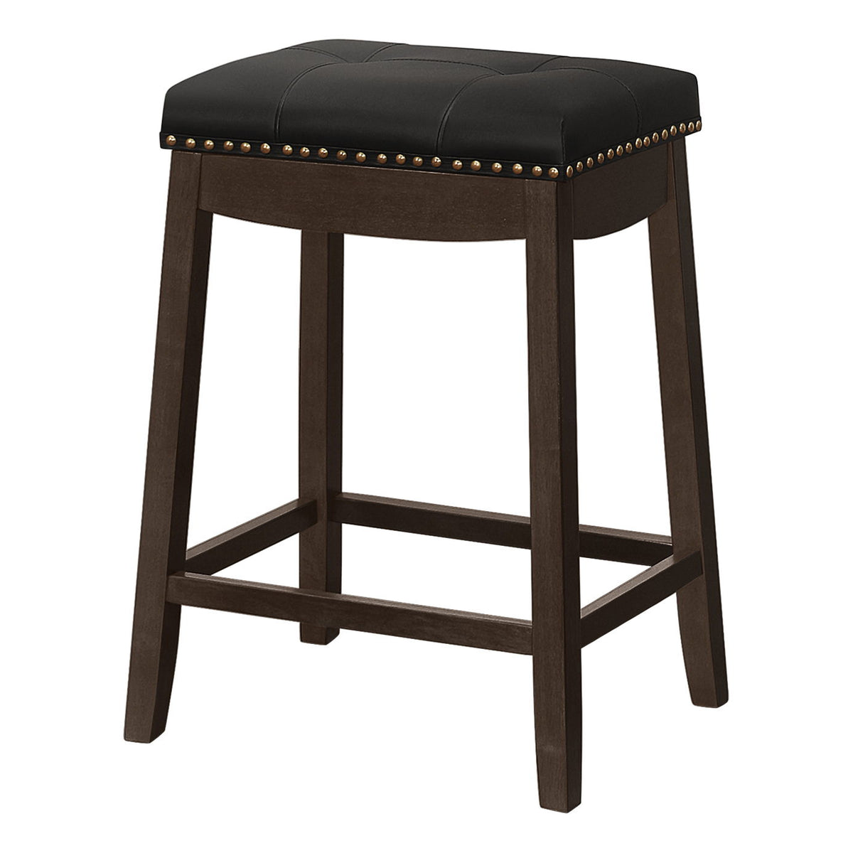 Bar Stool Counter Height, Saddle Seat, Transitional (Set of 2)
