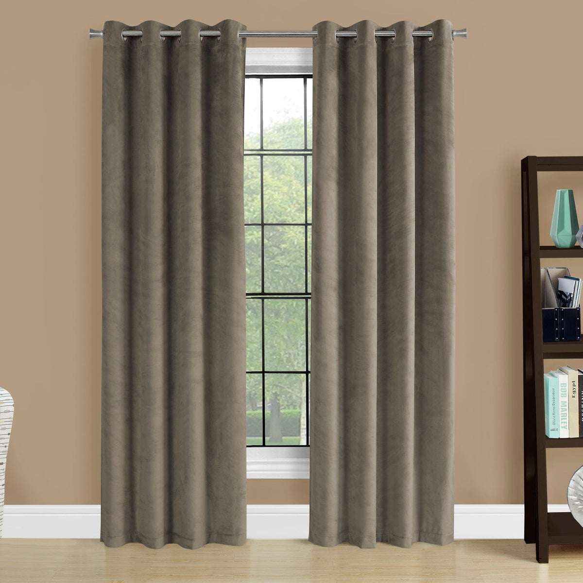 2 Pieces Set, Curtain Panel, Room Darkening, Grommet, Contemporary & Modern