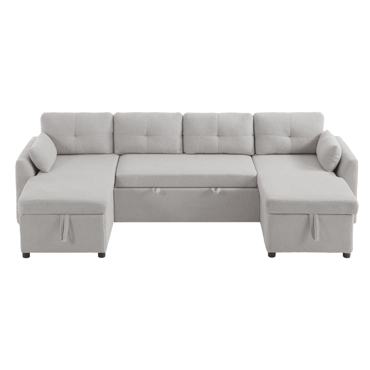 U-Shaped Sectional Sofa Bed With Storage And USB Ports