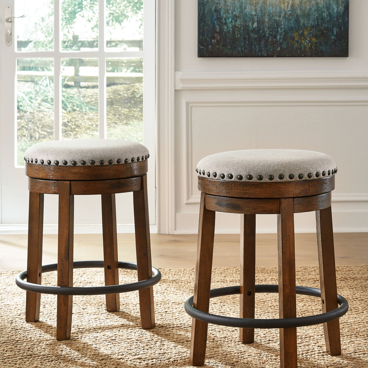 Valebeck - Upholstered Swivel Stool