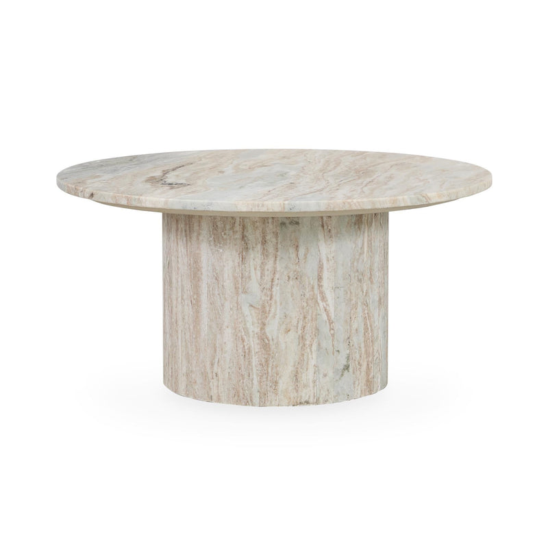 Amberly - Marble Round Coffee Table - Gray