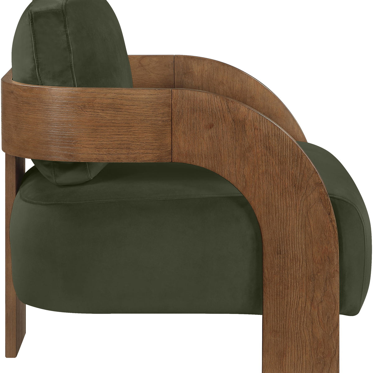 Cedra - Velvet Performance Fabric Upholstered Accent Chair - Brown Frame