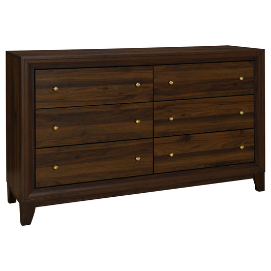 Welsley - 6-Drawer Dresser Cabinet - Walnut