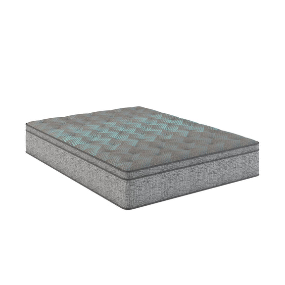 14-inch Euro top hybrid mattress, plush comfort, dark gray top and sides