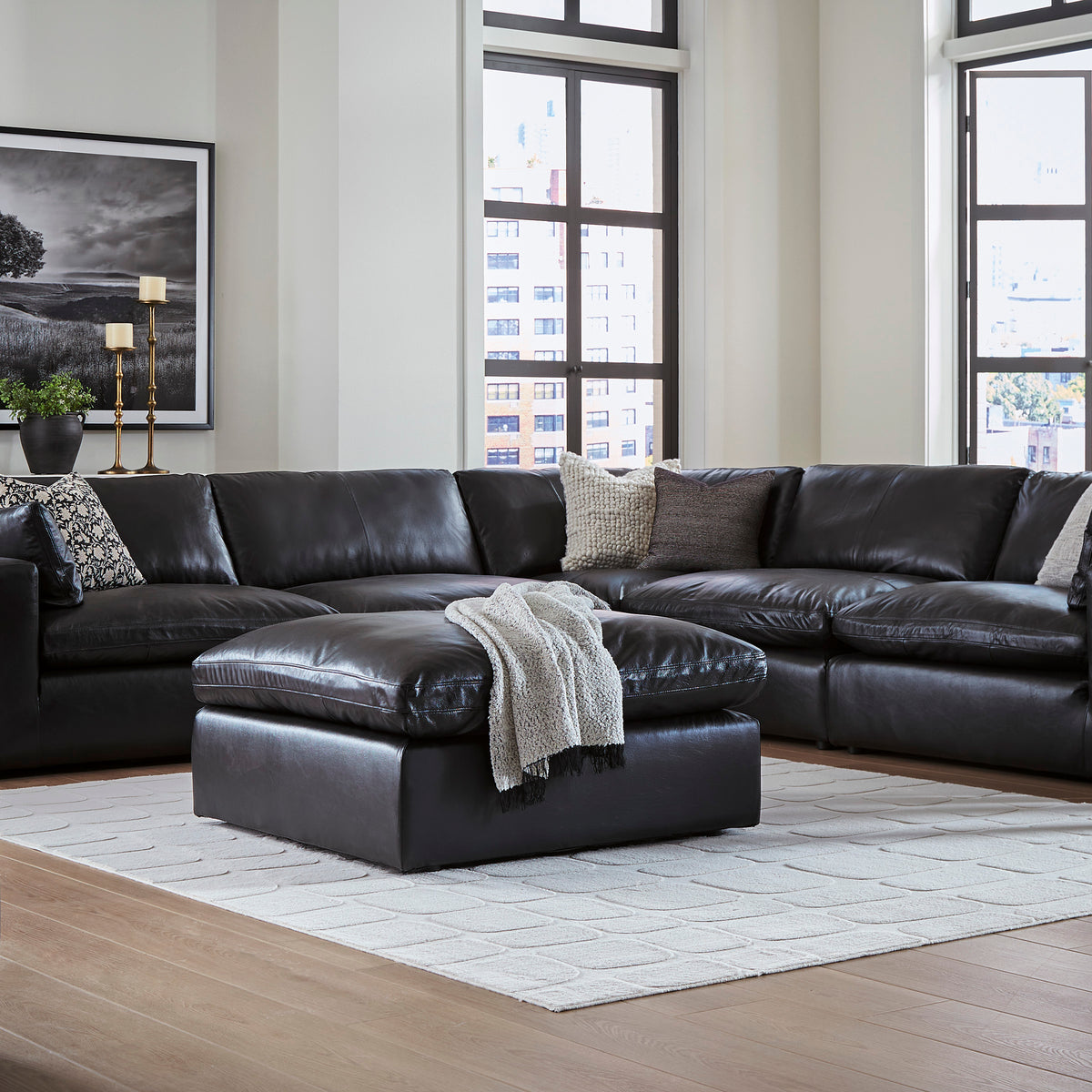 Ashley Furniture Emilia Genuine Leather Cloud Sectional