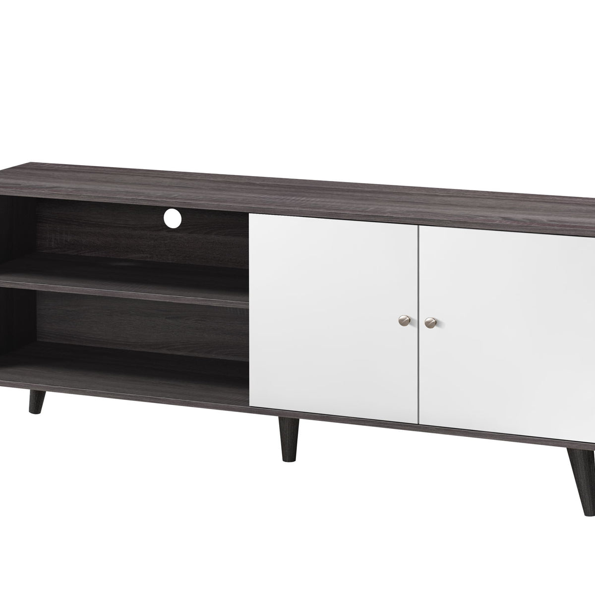 Amidon - TV Stand, With 2 Storage Shelves And 1 Cabinet