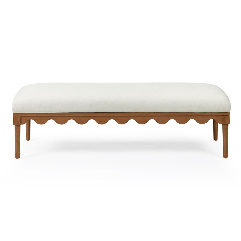 Oodle - Vegan Mohair Bench, Walnut Legs