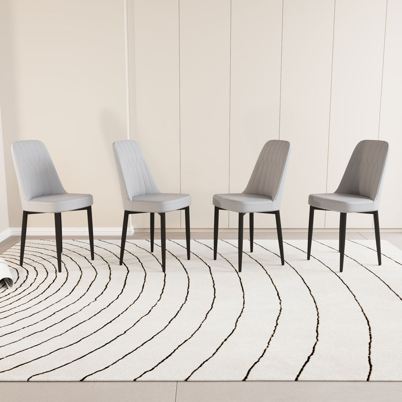 Modern Dining Chair With Cushions And Metal Legs