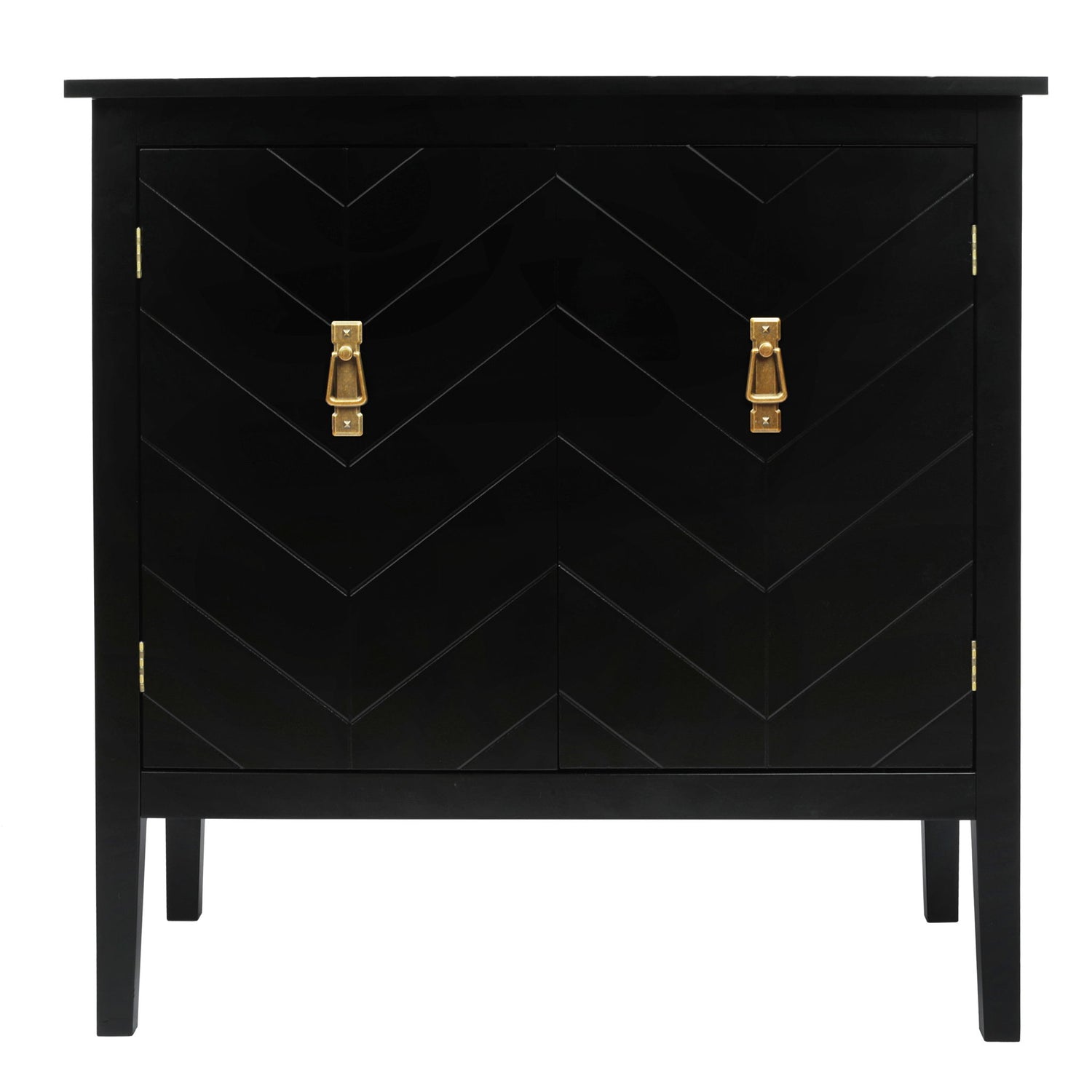 Vintage Style 2 Door Wooden Sideboard Cabinet For Living Room, Dining Room, Or Office - Black Wood