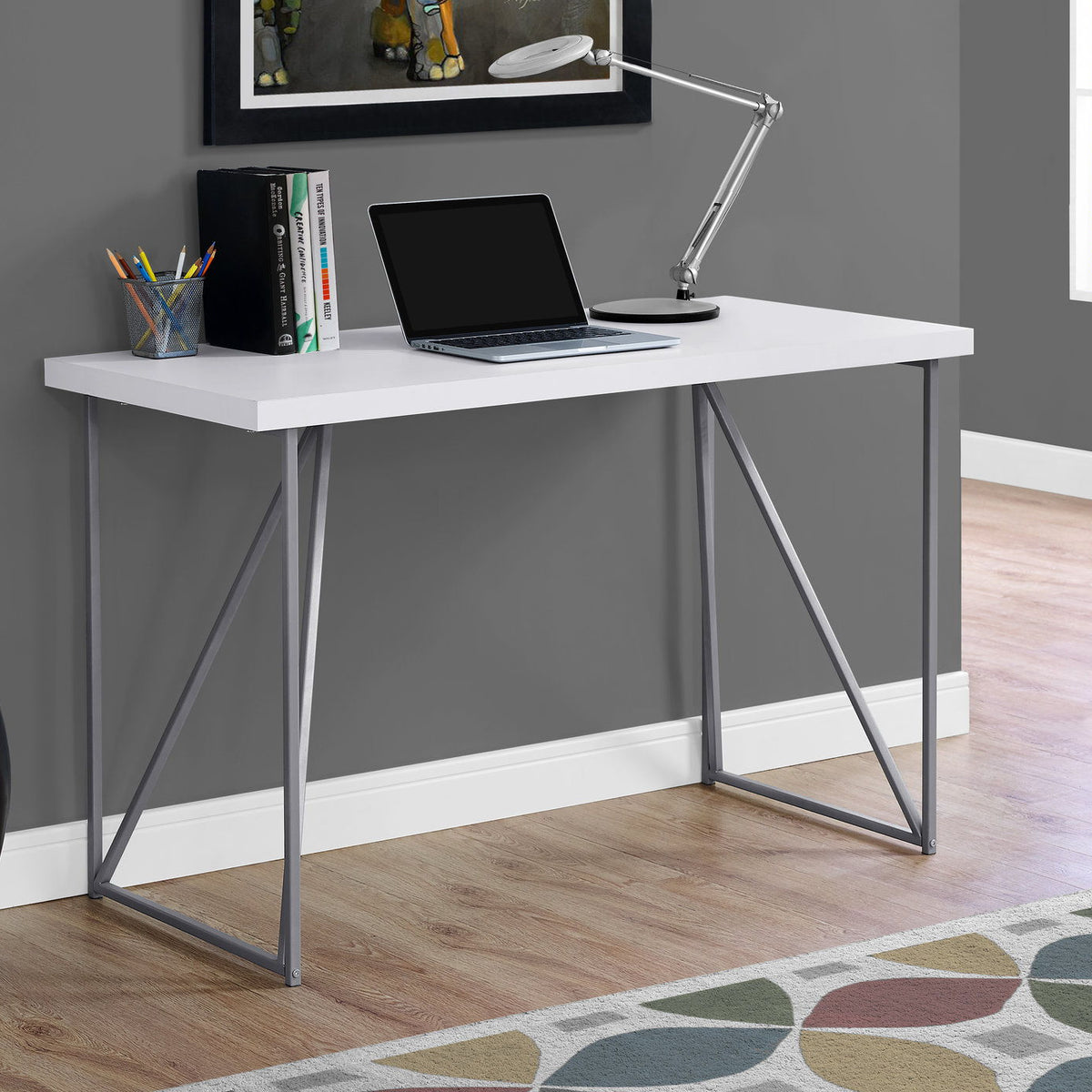 Computer Desk For Home Office Laptop, Contemporary & Modern - White