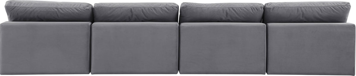 Comfy - Velvet Modular Armless Sofa 4 Seats