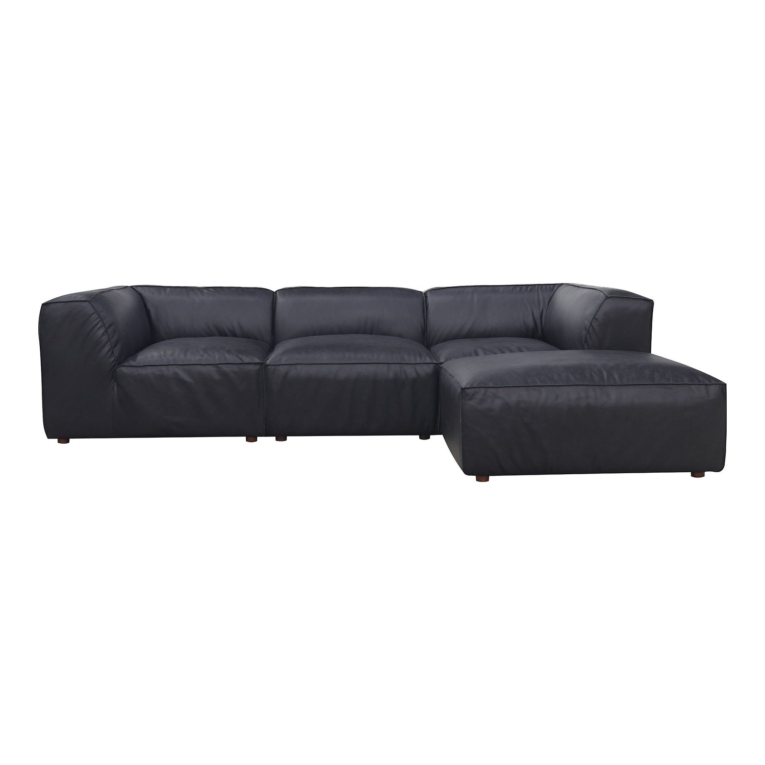 Form - Lounge Modular Leather Sectional - Vantage Black