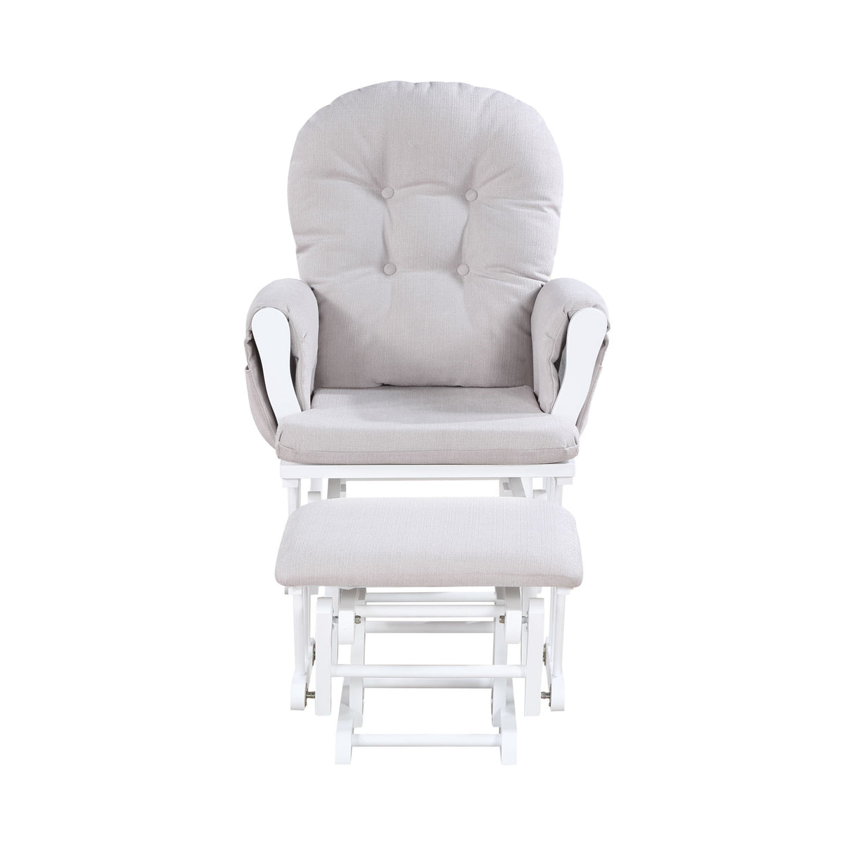 Mason - Glider And Ottoman White Wood