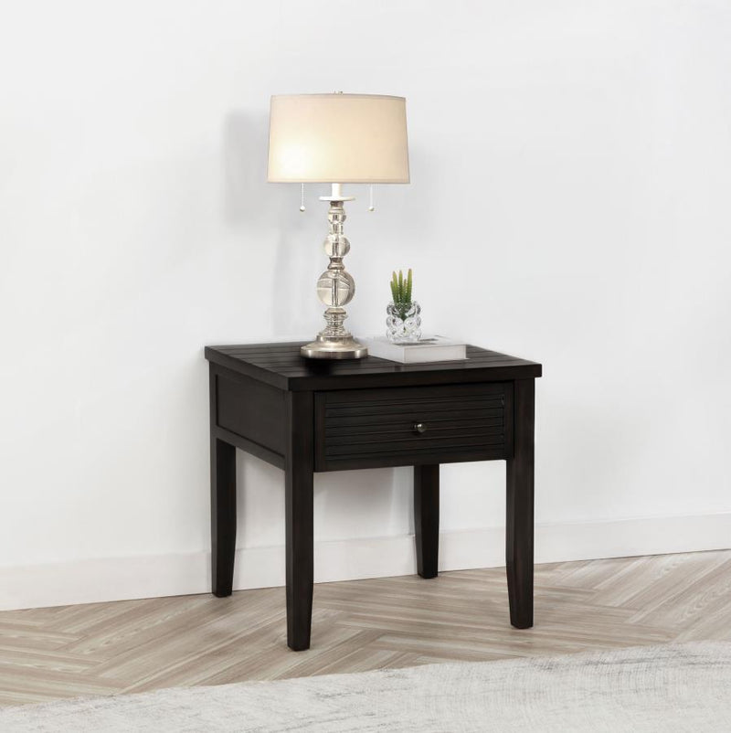 Concord - 1-Drawer Square End Table - Distressed Java