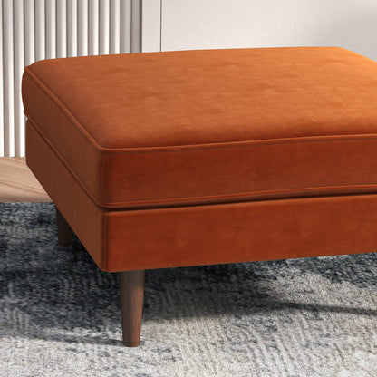 Amber - Square Upholstered Ottoman Linen