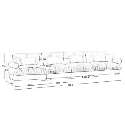 Super Comfort Oversized Modular Velvet Sectional Sofa, Deep Seat Convertible L Shaped Couch