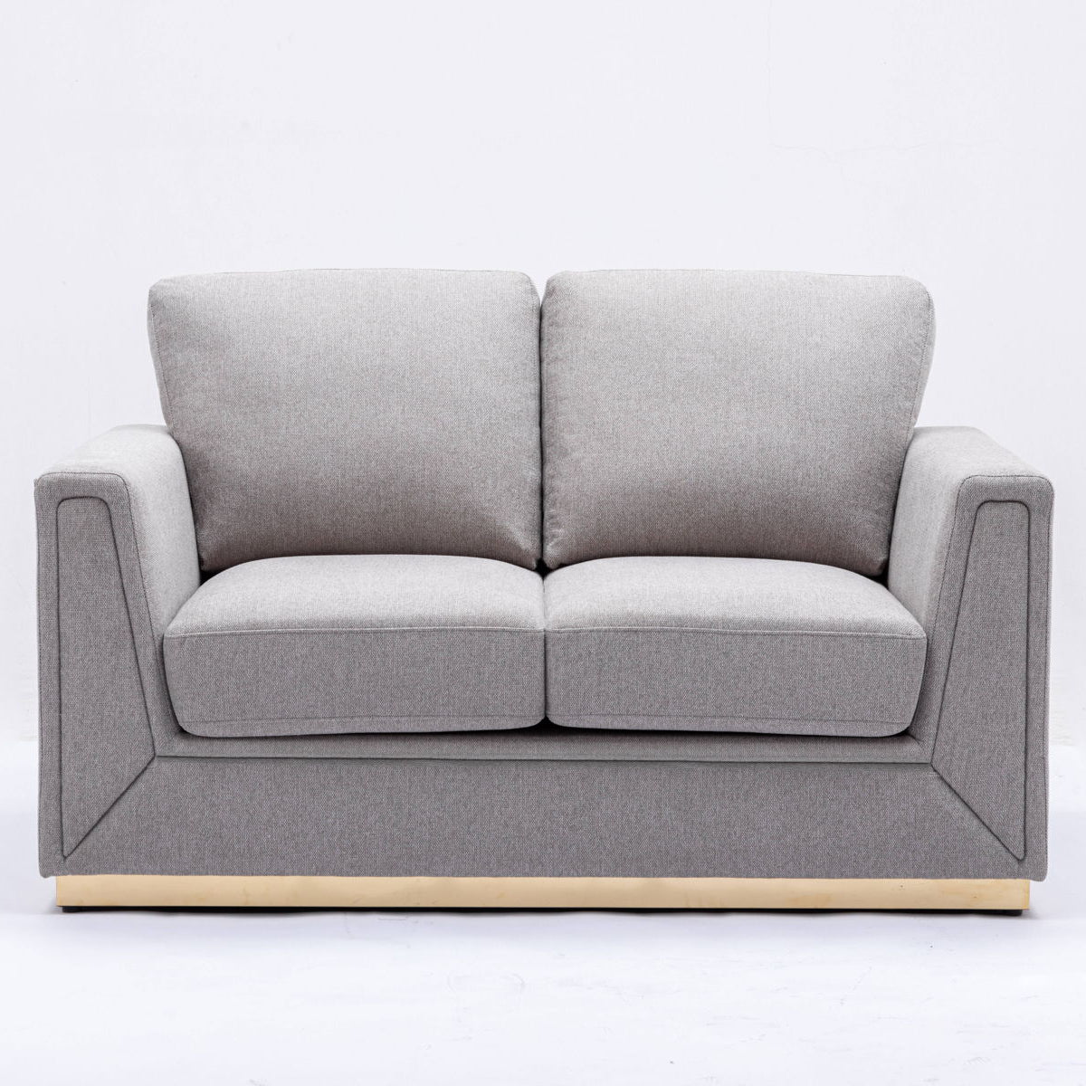 Valin - Linen Loveseat For Living Room - Gray