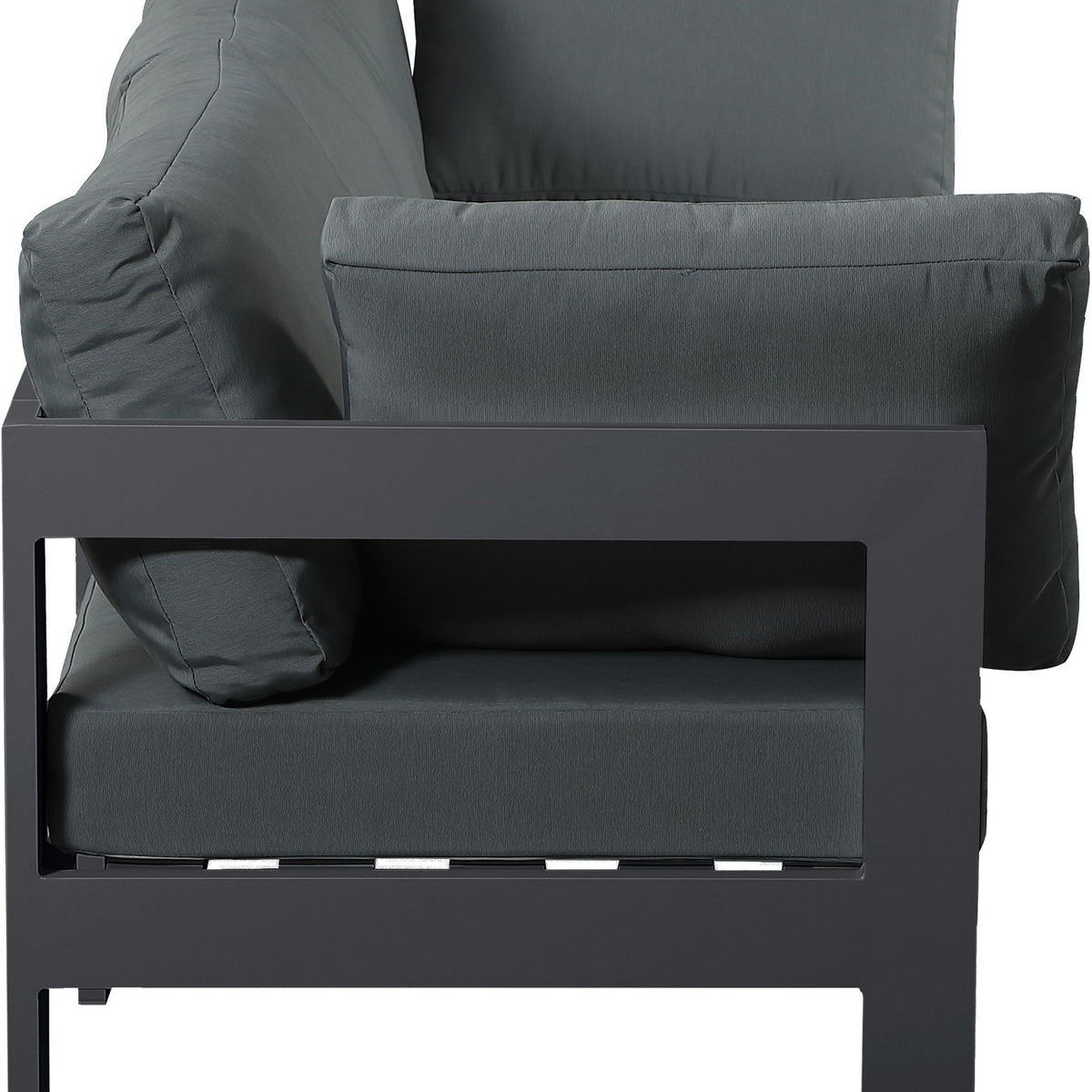 Nizuc - Outdoor Patio 3 Seat Modular Sofa With Gray Frame