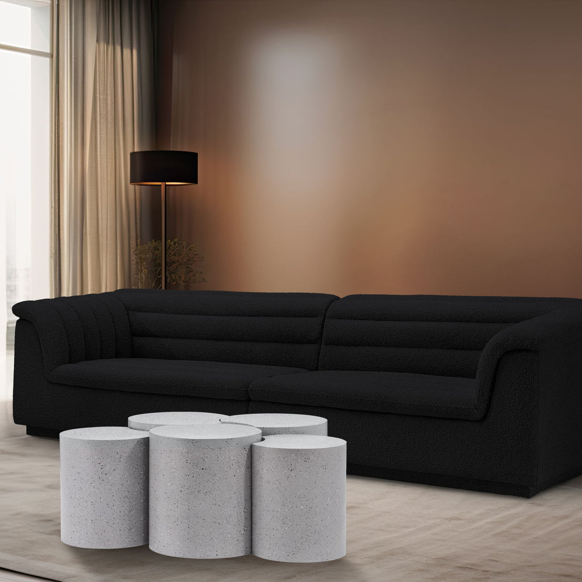 Dimple - 20" 5 Piece Modular Coffee Table - Terazzo Finish