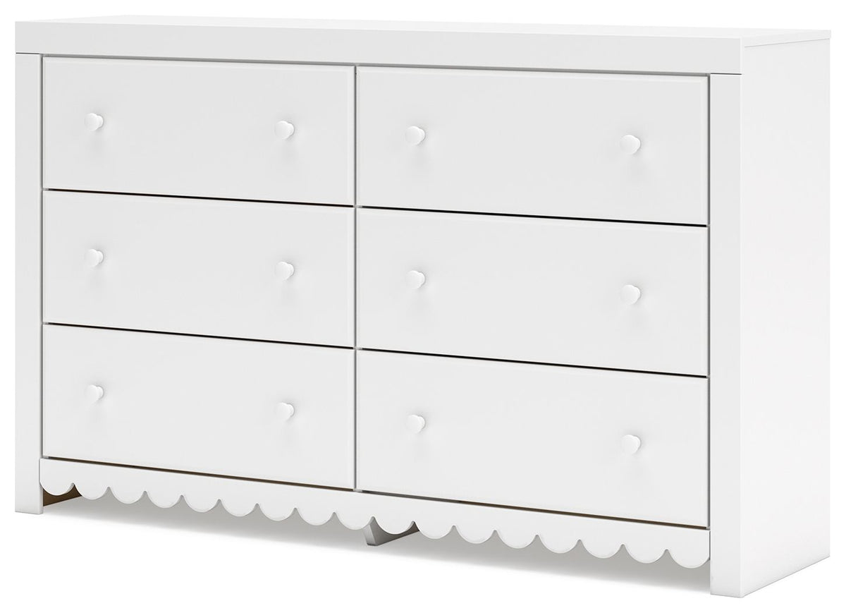 Mollviney - Six Drawer Dresser - White