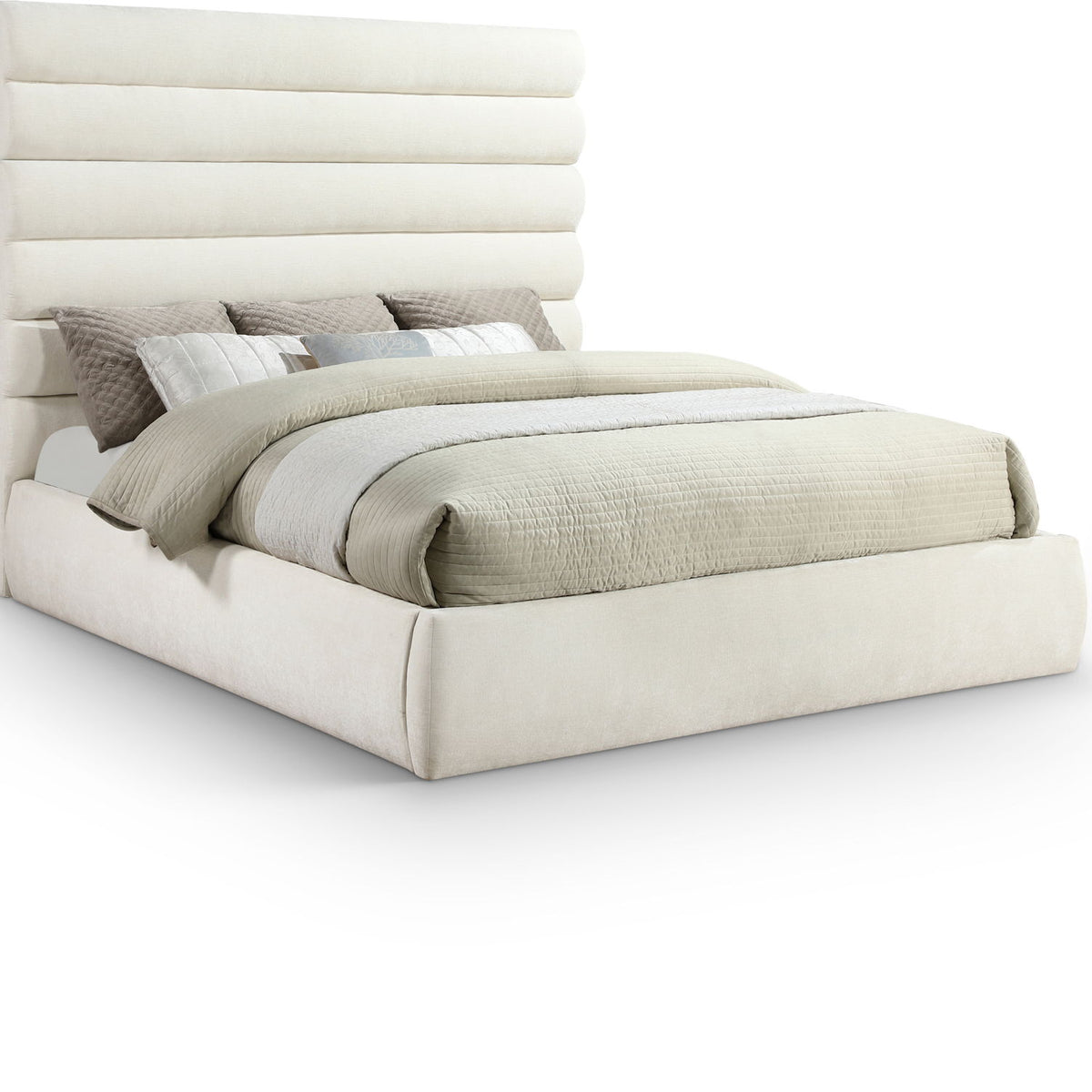 Adam - Chenille Fabric Bed With 70.5" Headboard