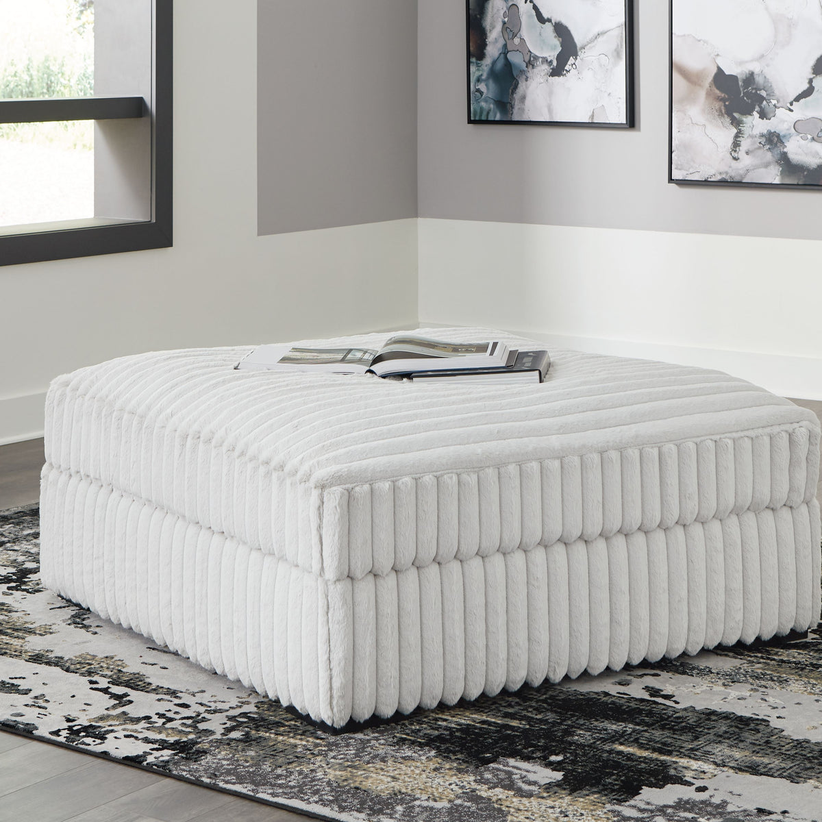 Stupendous - Oversized Accent Ottoman - Alloy