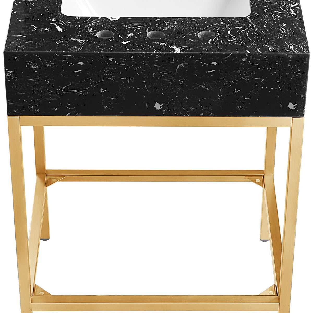 Marmo - Engineered Marble Bathroom Vanity With Gold Base