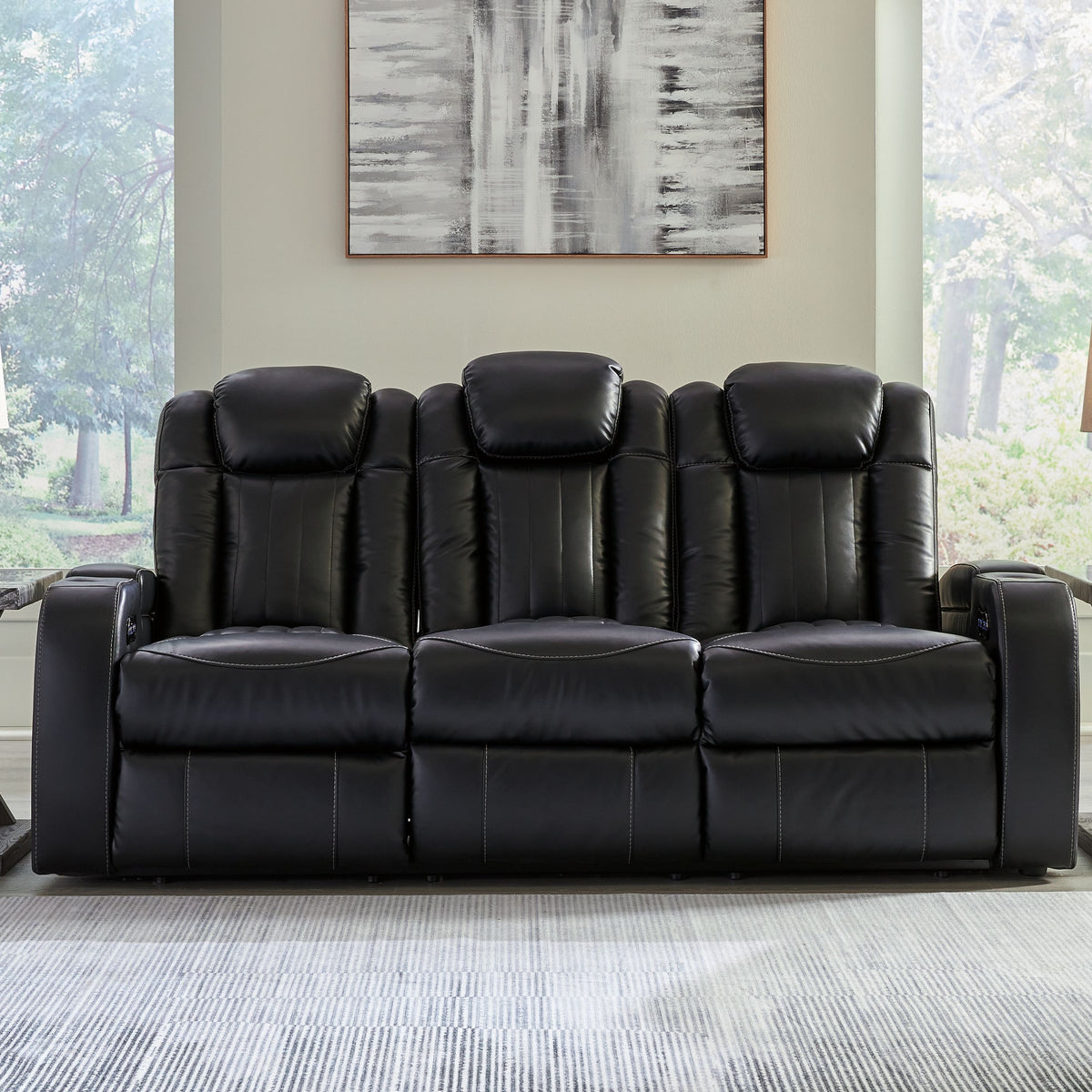 Caveman Den - Midnight - Power Reclining Sofa With Adj Headrest