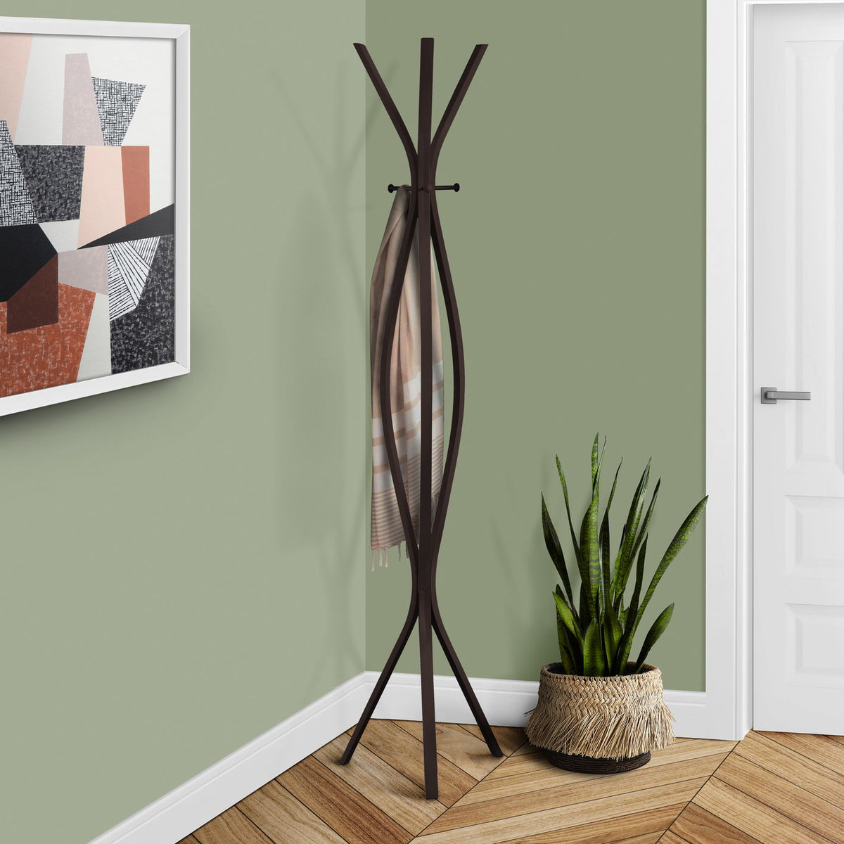 Free Standing Coat Rack 3 Hooks For Entryway