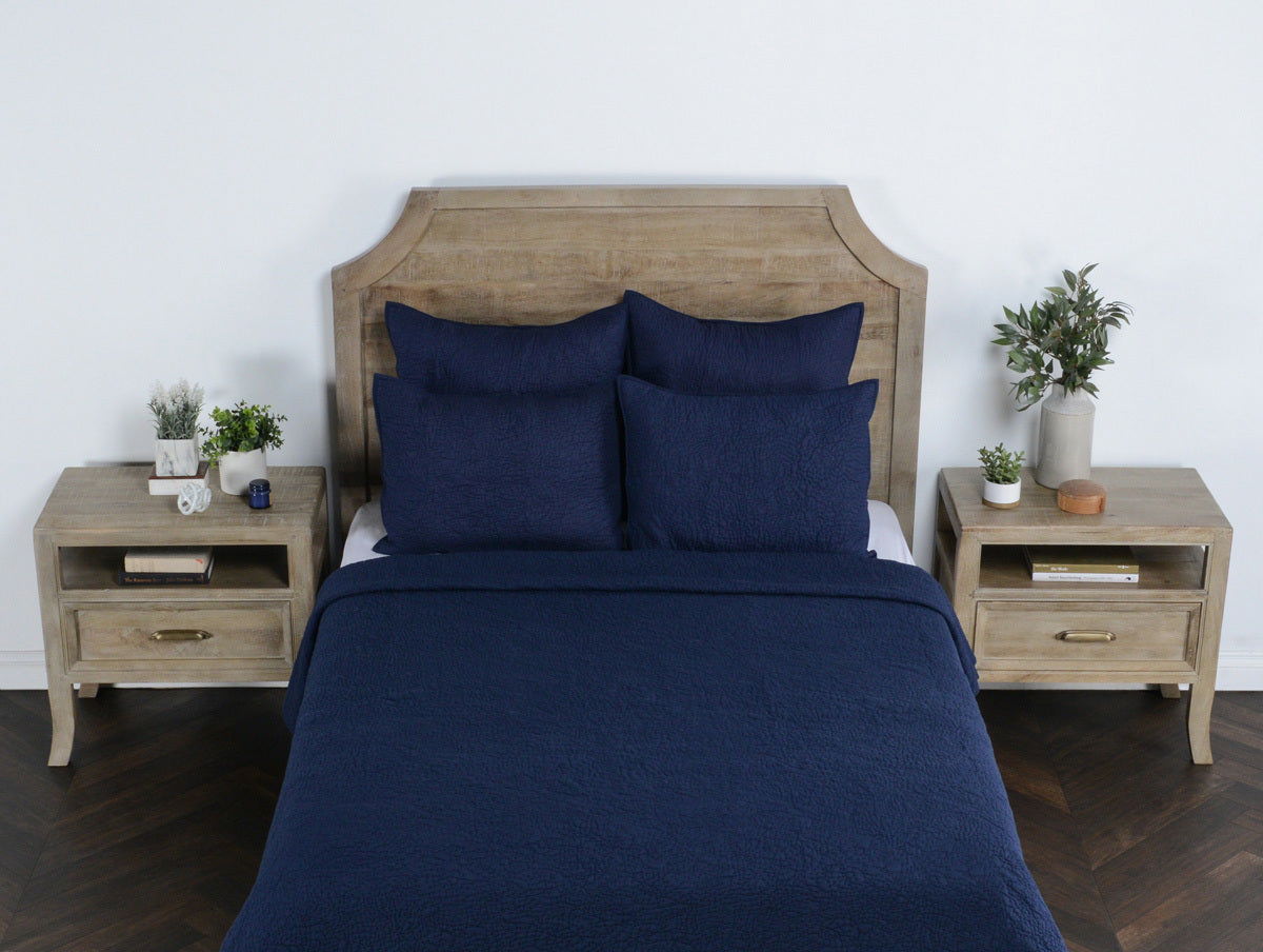 Elara - King Sham - Indigo