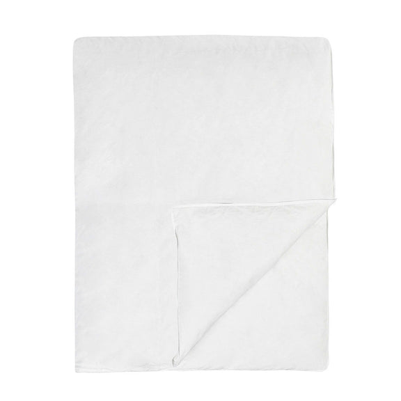 White goose down sham insert, folded with stitched corner