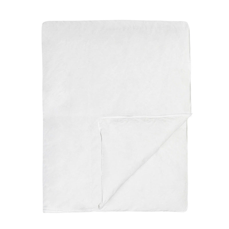 White goose down sham insert, folded with stitched corner