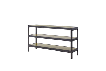 Console Table With Metal Insets - Black