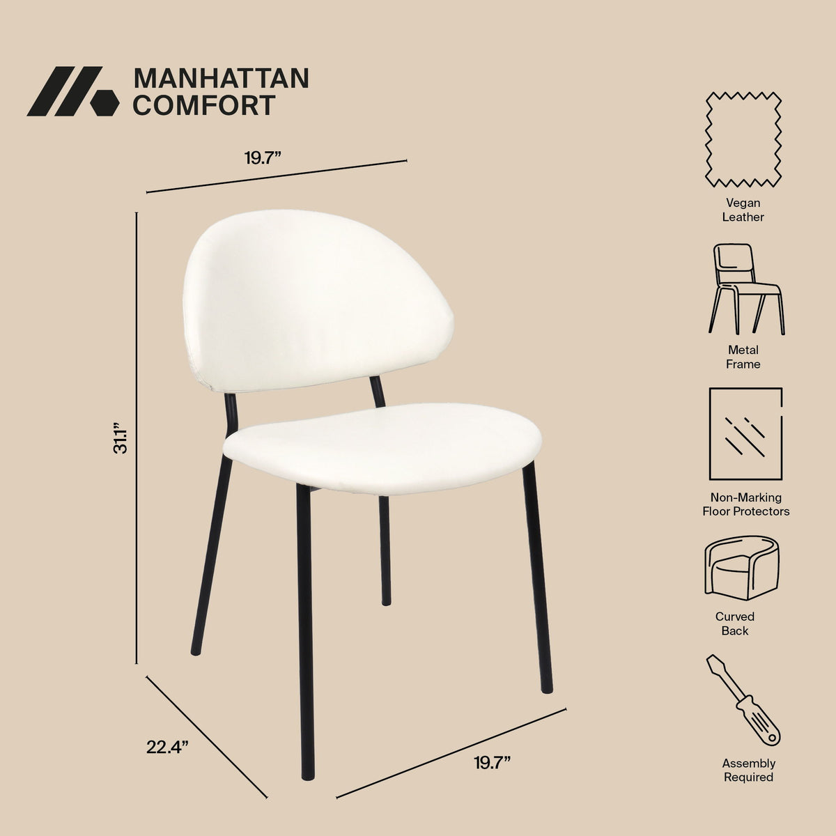 Manhattan Haven - Vegan Leather Metal Side Chair (Set of 4)