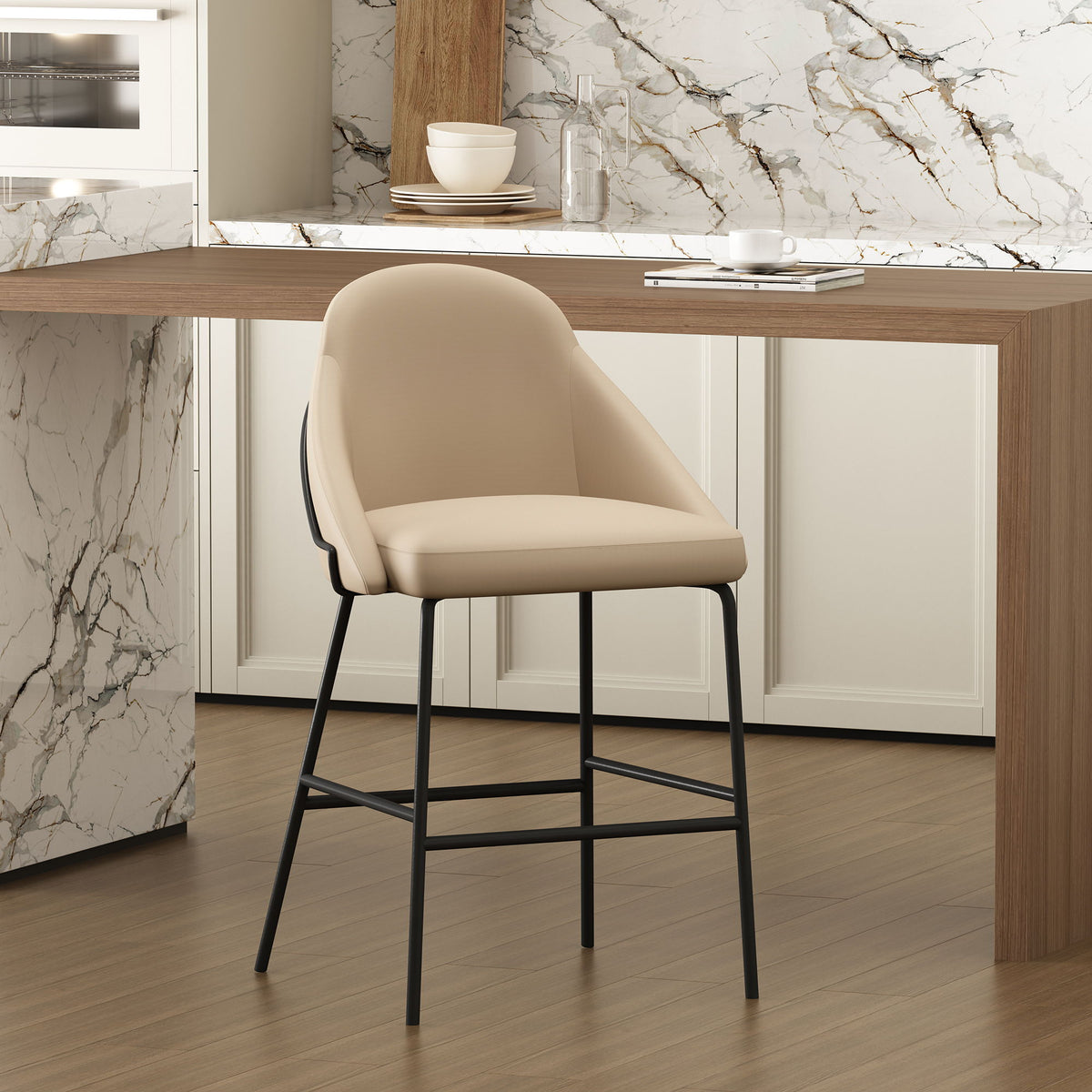 Manhattan Gracie - Counter Stool With Black Base