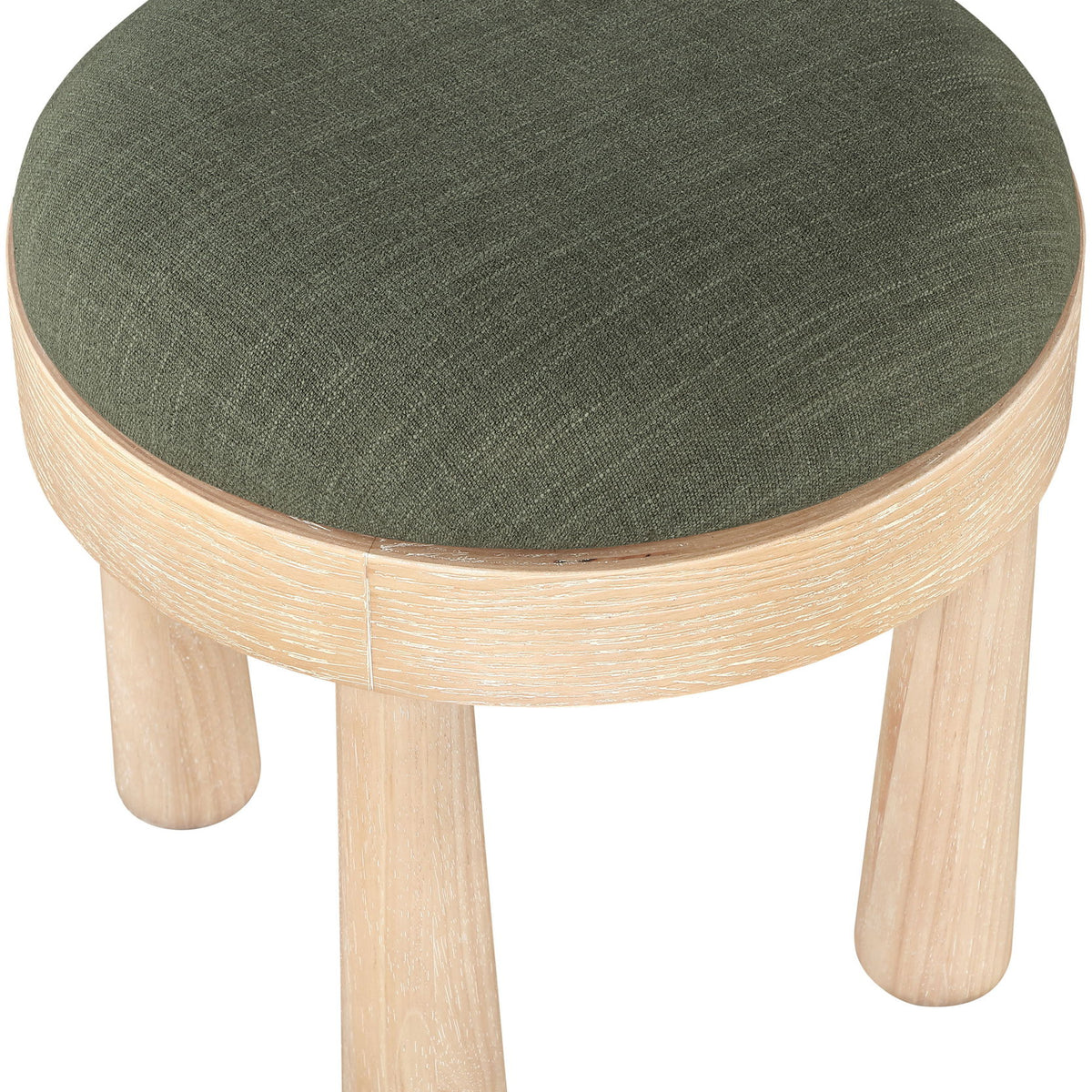 Larea - Linen Textured Fabric Ottoman - Natural Base