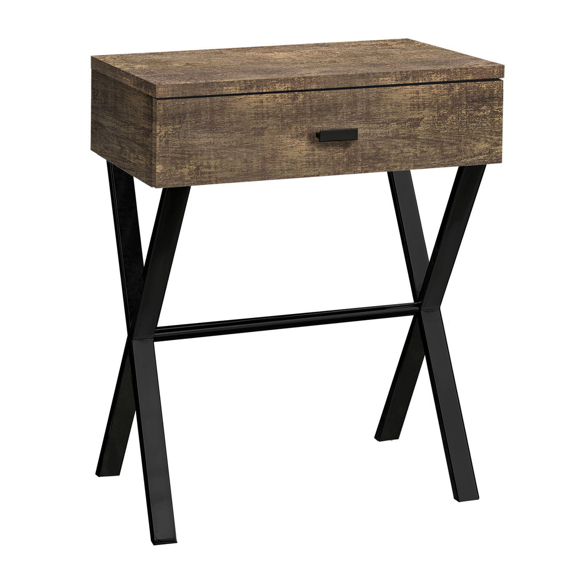 Accent Side X Table, Storage Drawer, Contemporary & Modern