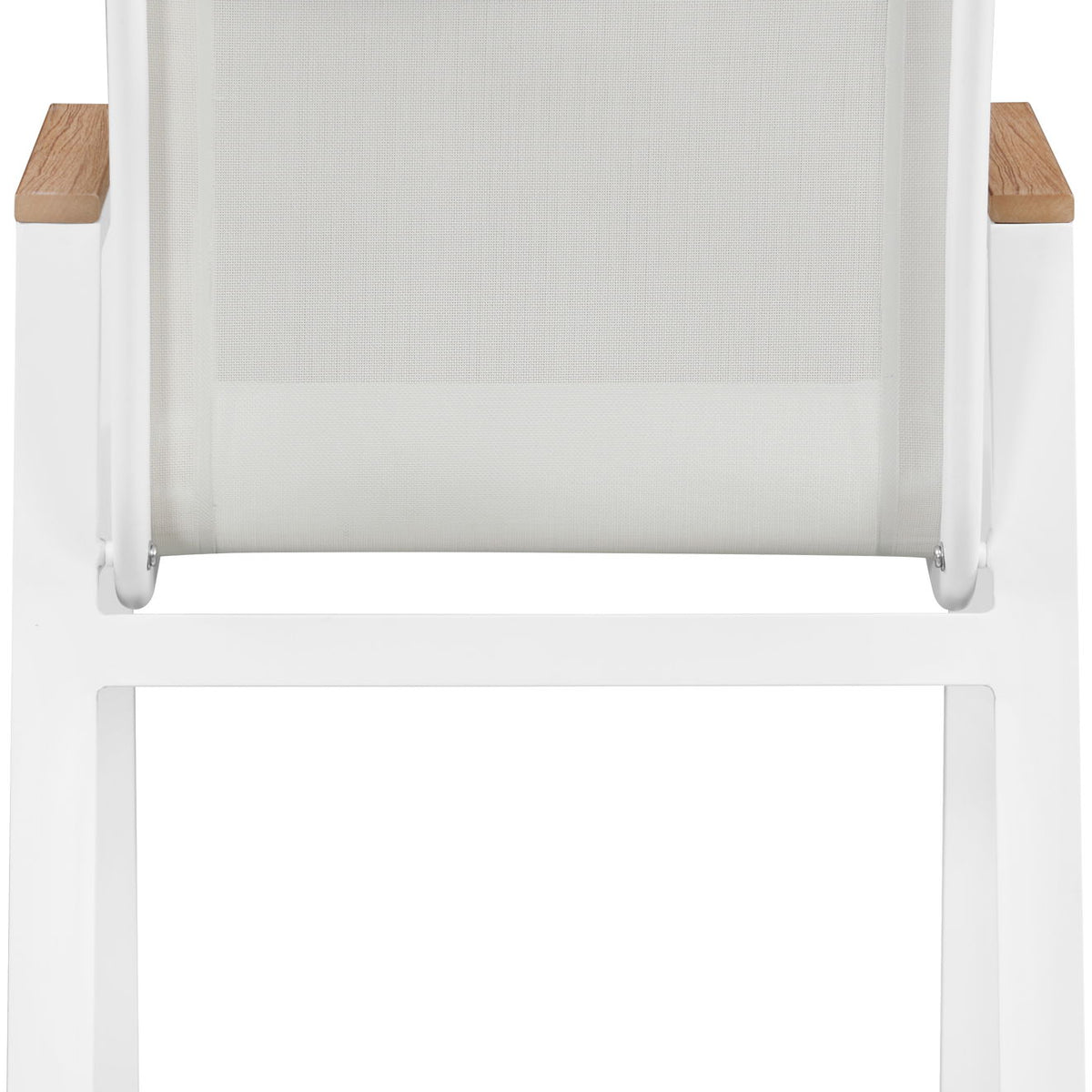 Nizuc - Outdoor Patio Dining Arm Chair With White Frame And Natural Arms (Set of 2)