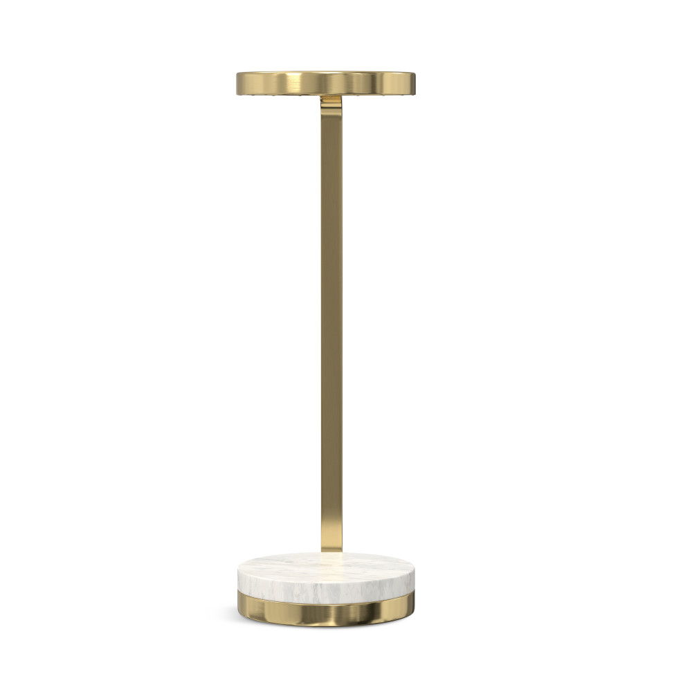 Sylvie - Side Table - White / Gold