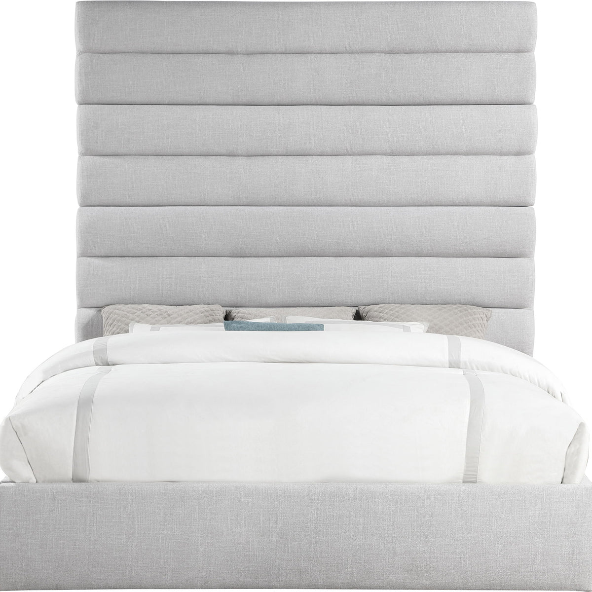 Adam - Linen Fabric Bed With 89" Headboard