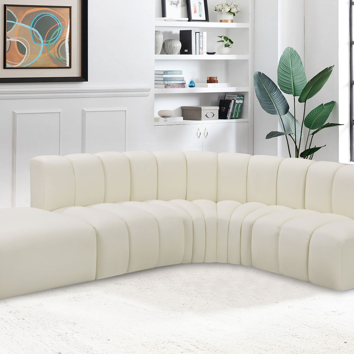 Arc - Faux Leather 5 Piece Corner Modular Sofa